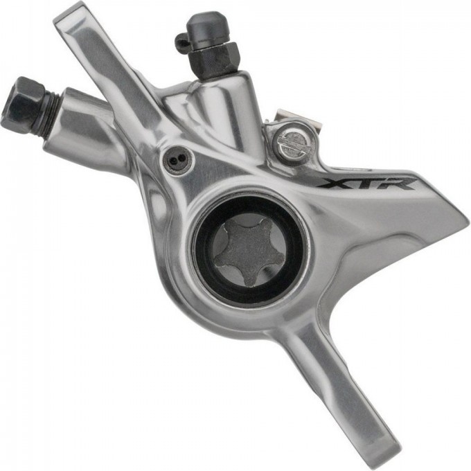 Калипер SHIMANO XTR M9100, гидравлика, POST MOUNT, металлическая колодка K04Ti, без адаптера, IBRM9100MPMX Калипер SHIMANO XTR M9100, гидравлика, POST MOUNT, металлическая колодка K04Ti, без адаптера, IBRM9100MPMX