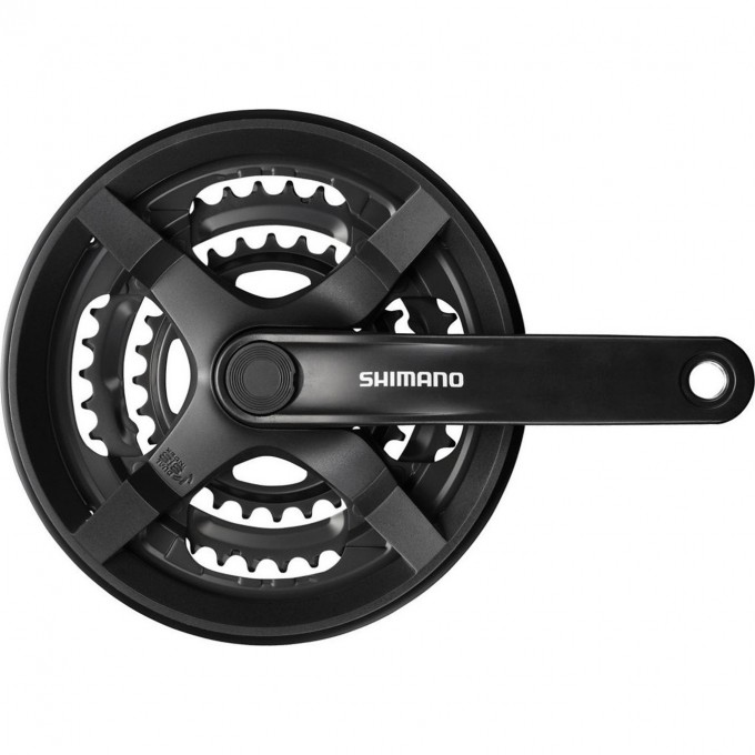 Система SHIMANO TOURNEY TY301, 170 мм, квадрат, 48/38/28, с защитой, черный, без упаковки AFCTY301C888CL